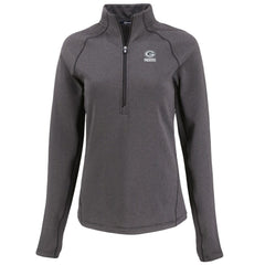 Green Bay Packers Cutter & Buck Women's Peshastin Eco Fleece Recycled Tri-Blend Raglan Half-Zip Jacket Heather Black - NFL
