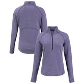 Minnesota Vikings Cutter & Buck Women's Peshastin Eco Fleece Recycled Tri-Blend Raglan Half-Zip Jacket Heather Purple - NFL