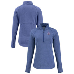 New England Patriots Cutter & Buck Women's Peshastin Eco Fleece Recycled Tri-Blend Raglan Half-Zip Jacket Heather Royal - NFL