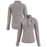 Philadelphia Eagles Cutter & Buck Women's Peshastin Eco Fleece Recycled Tri-Blend Raglan Half-Zip Jacket Heather Gray - NFL