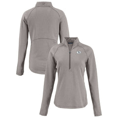 San Francisco 49ers Cutter & Buck Women's Peshastin Eco Fleece Recycled Tri-Blend Raglan Half-Zip Jacket Heather Gray - NFL