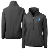 Detroit Lions Cutter & Buck Women's Historic Cascade Eco Sherpa Fleece Half-Zip Jacket Charcoal - NFL