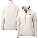 Washington Commanders Cutter & Buck Women's Americana Cascade Eco Sherpa Fleece Half-Zip Jacket Oatmeal - NFL