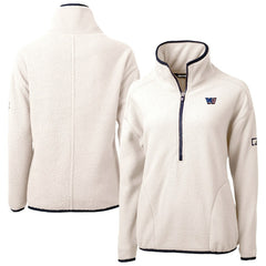 Washington Commanders Cutter & Buck Women's Americana Cascade Eco Sherpa Fleece Half-Zip Jacket Oatmeal - NFL