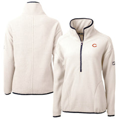 Chicago Bears Cutter & Buck Women's Cascade Eco Sherpa Fleece Half-Zip Jacket Oatmeal - NFL