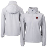 Chicago Bears Cutter & Buck Women's Charter Eco Recycled Half-Zip Hooded Anorak Jacket Gray - NFL