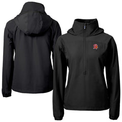 Tampa Bay Buccaneers Cutter & Buck Women's Charter Eco Recycled Half-Zip Hooded Anorak Jacket Black - NFL