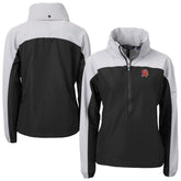 Tampa Bay Buccaneers Cutter & Buck Women's Charter Eco Recycled Half-Zip Hooded Anorak Jacket Black - NFL