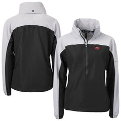 San Francisco 49ers Cutter & Buck Women's Charter Eco Recycled Half-Zip Hooded Anorak Jacket Black - NFL