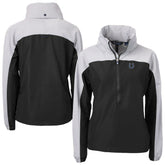 Indianapolis Colts Cutter & Buck Women's Charter Eco Recycled Half-Zip Hooded Anorak Jacket Black - NFL