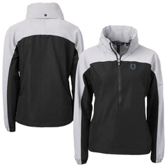 Indianapolis Colts Cutter & Buck Women's Charter Eco Recycled Half-Zip Hooded Anorak Jacket Black - NFL
