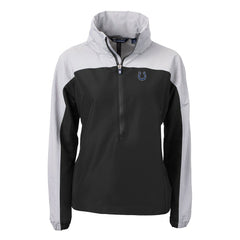 Indianapolis Colts Cutter & Buck Women's Charter Eco Recycled Half-Zip Hooded Anorak Jacket Black - NFL