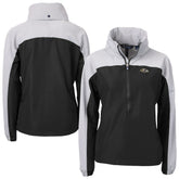 Baltimore Ravens Cutter & Buck Women's Charter Eco Recycled Half-Zip Hooded Anorak Jacket Black - NFL