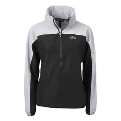 Baltimore Ravens Cutter & Buck Women's Charter Eco Recycled Half-Zip Hooded Anorak Jacket Black - NFL