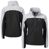 Tampa Bay Buccaneers Cutter & Buck Women's Charter Eco Recycled Half-Zip Hooded Anorak Jacket Black - NFL