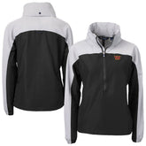Washington Commanders Cutter & Buck Women's Charter Eco Recycled Half-Zip Hooded Anorak Jacket Black - NFL