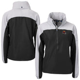 Washington Commanders Cutter & Buck Women's Charter Eco Recycled Half-Zip Hooded Anorak Jacket Black - NFL