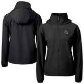 Tampa Bay Buccaneers Cutter & Buck Women's Charter Eco Recycled Half-Zip Hooded Anorak Jacket Black - NFL