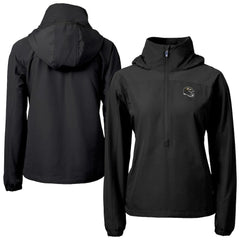 Baltimore Ravens Cutter & Buck Women's Charter Eco Recycled Half-Zip Hooded Anorak Jacket Black - NFL