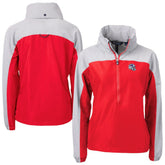 Buffalo Bills Cutter & Buck Women's Charter Eco Recycled Half-Zip Hooded Anorak Jacket Red - NFL