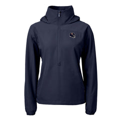 Chicago Bears Cutter & Buck Women's Charter Eco Recycled Half-Zip Hooded Anorak Jacket Navy - NFL