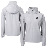 Denver Broncos Cutter & Buck Women's Charter Eco Recycled Half-Zip Hooded Anorak Jacket Gray - NFL