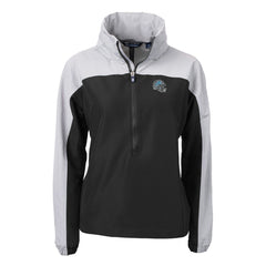 Detroit Lions Cutter & Buck Women's Charter Eco Recycled Half-Zip Hooded Anorak Jacket Black - NFL