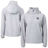 Detroit Lions Cutter & Buck Women's Charter Eco Recycled Half-Zip Hooded Anorak Jacket Gray - NFL