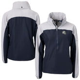 Los Angeles Chargers Cutter & Buck Women's Charter Eco Recycled Half-Zip Hooded Anorak Jacket Navy - NFL
