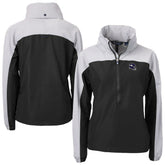 Minnesota Vikings Cutter & Buck Women's Charter Eco Recycled Half-Zip Hooded Anorak Jacket Black - NFL