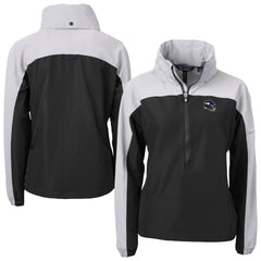 Minnesota Vikings Cutter & Buck Women's Charter Eco Recycled Half-Zip Hooded Anorak Jacket Black - NFL
