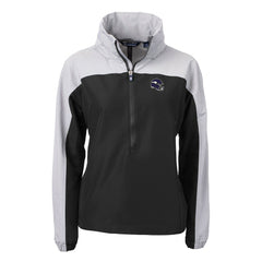 Minnesota Vikings Cutter & Buck Women's Charter Eco Recycled Half-Zip Hooded Anorak Jacket Black - NFL