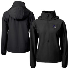 Minnesota Vikings Cutter & Buck Women's Charter Eco Recycled Half-Zip Hooded Anorak Jacket Black - NFL