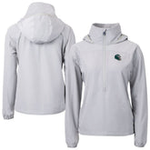 Philadelphia Eagles Cutter & Buck Women's Charter Eco Recycled Half-Zip Hooded Anorak Jacket Gray - NFL