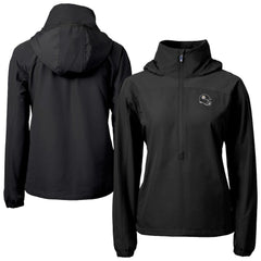 Pittsburgh Steelers Cutter & Buck Women's Charter Eco Recycled Half-Zip Hooded Anorak Jacket Black - NFL