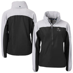 Pittsburgh Steelers Cutter & Buck Women's Charter Eco Recycled Half-Zip Hooded Anorak Jacket Black - NFL