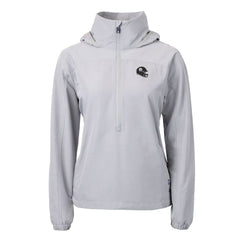 Pittsburgh Steelers Cutter & Buck Women's Charter Eco Recycled Half-Zip Hooded Anorak Jacket Gray - NFL