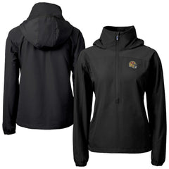 San Francisco 49ers Cutter & Buck Women's Charter Eco Recycled Half-Zip Hooded Anorak Jacket Black - NFL