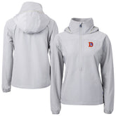 Denver Broncos Cutter & Buck Women's Charter Eco Recycled Half-Zip Hooded Anorak Jacket Gray - NFL