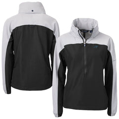 Carolina Panthers Cutter & Buck Women's Charter Eco Recycled Half-Zip Hooded Anorak Jacket Black - NFL