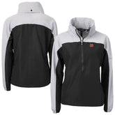 Cincinnati Bengals Cutter & Buck Women's Charter Eco Recycled Half-Zip Hooded Anorak Jacket Black - NFL