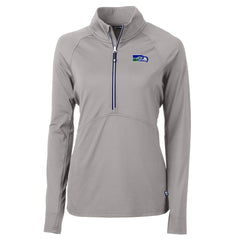 Seattle Seahawks Cutter & Buck Women's Historical Adapt Eco Knit Stretch Recycled Raglan Half-Zip Top Gray - NFL