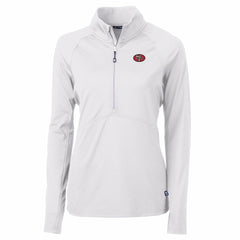 San Francisco 49ers Cutter & Buck Women's Adapt Eco Knit Stretch Recycled Raglan Half-Zip Top White - NFL