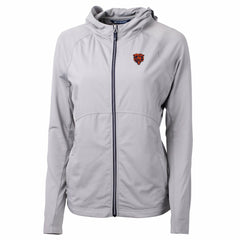 Chicago Bears Cutter & Buck Women's Adapt Eco Knit Hybrid Recycled Full-Zip Jacket Gray - NFL