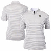 Jacksonville Jaguars Cutter & Buck Women's Virtue Eco Pique Stripe Recycled Quarter-Zip Top Gray - NFL