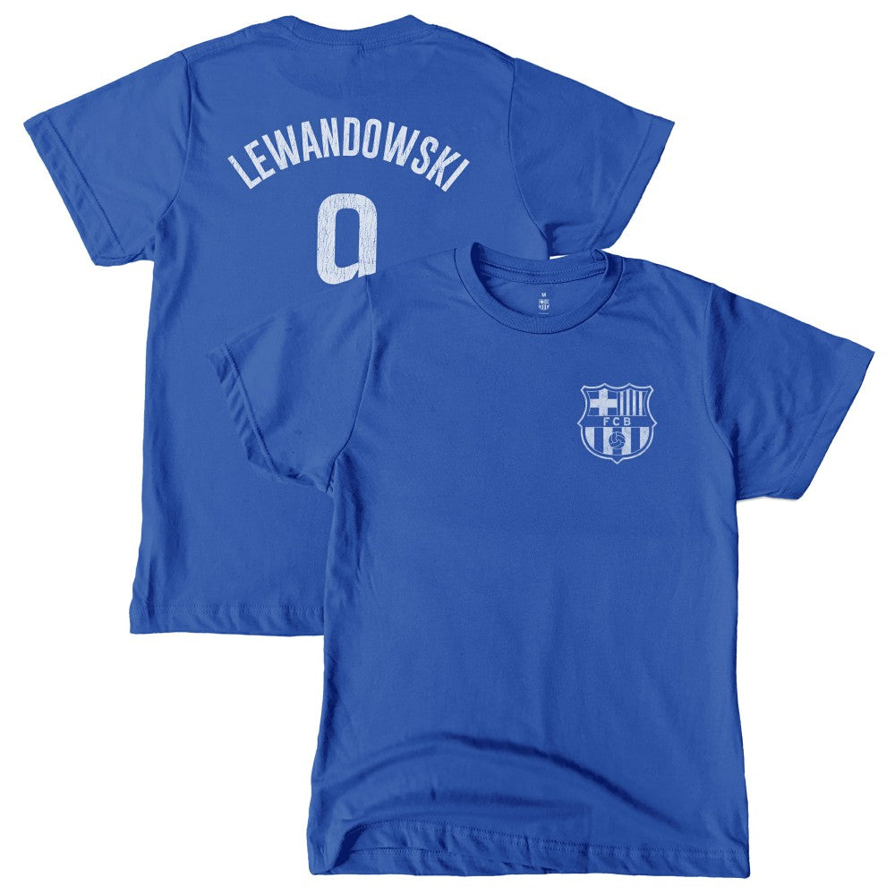 Robert Lewandowski Barcelona 1863FC Youth Player T-Shirts - Blue
