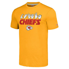 Kansas City Chiefs Homage Unisex The NFL ASL Collection by Love Sign American Sign Language T-Shirt Gold - NFL