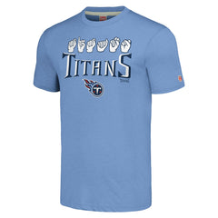 Tennessee Titans Homage Unisex The NFL ASL Collection by Love Sign American Sign Language T-Shirt Light Blue - NFL