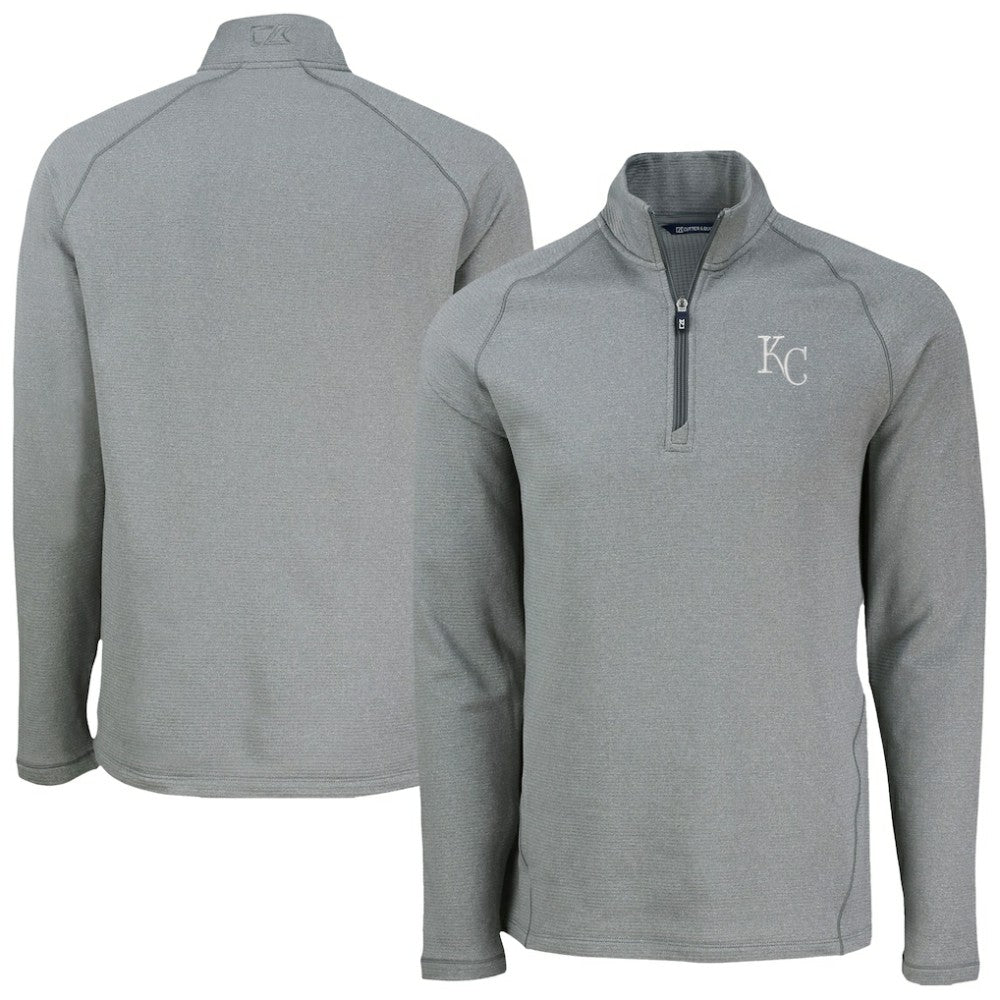 Kansas City Royals Cutter & Buck Peshastin Eco Fleece Recycled Raglan Quarter-Zip Top Lifestyle