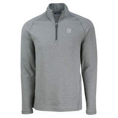 New York Yankees Cutter & Buck Peshastin Eco Fleece Recycled Raglan Quarter-Zip Top On Sale
